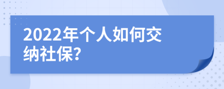 2022年个人如何交纳社保？
