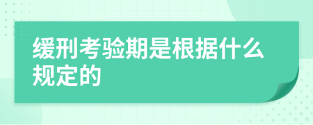 缓刑考验期是根据什么规定的
