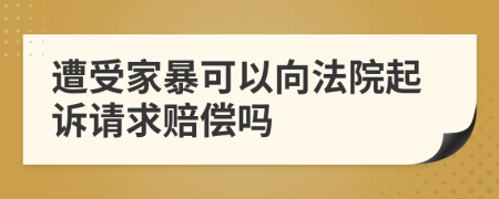 遭受家暴可以向法院起诉请求赔偿吗