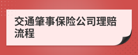 交通肇事保险公司理赔流程