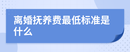 离婚抚养费最低标准是什么