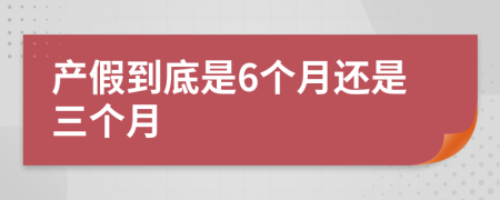 产假到底是6个月还是三个月