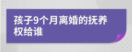 孩子9个月离婚的抚养权给谁