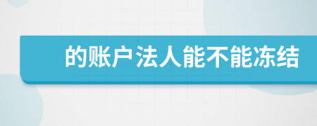 的账户法人能不能冻结