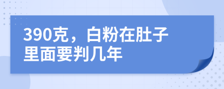 390克，白粉在肚子里面要判几年