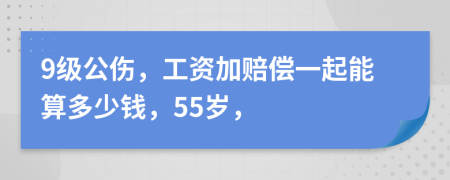 9级公伤，工资加赔偿一起能算多少钱，55岁，
