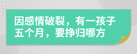 因感情破裂，有一孩子五个月，要挣归哪方