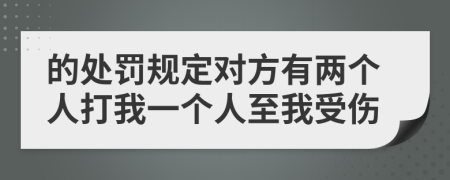 的处罚规定对方有两个人打我一个人至我受伤