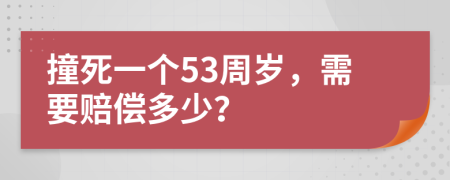 撞死一个53周岁，需要赔偿多少？