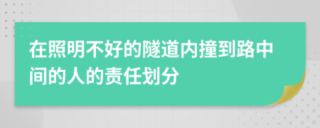 在照明不好的隧道内撞到路中间的人的责任划分