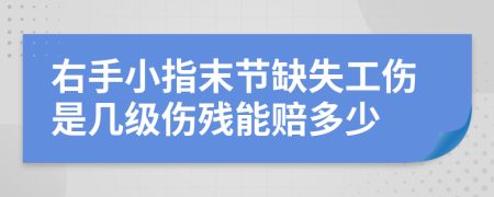 右手小指末节缺失工伤是几级伤残能赔多少