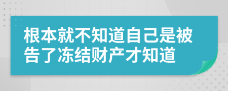 根本就不知道自己是被告了冻结财产才知道