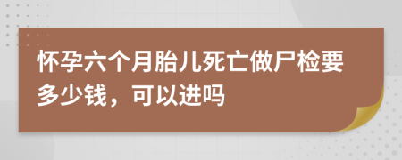 怀孕六个月胎儿死亡做尸检要多少钱，可以进吗