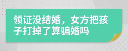 领证没结婚，女方把孩子打掉了算骗婚吗