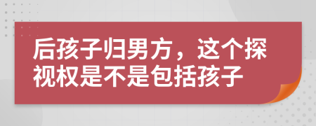 后孩子归男方，这个探视权是不是包括孩子