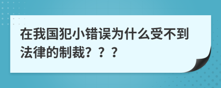 在我国犯小错误为什么受不到法律的制裁？？？