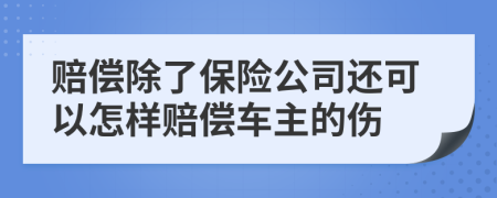 赔偿除了保险公司还可以怎样赔偿车主的伤