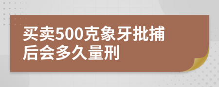 买卖500克象牙批捕后会多久量刑