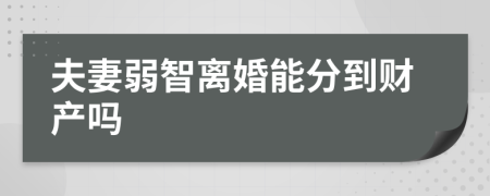 夫妻弱智离婚能分到财产吗