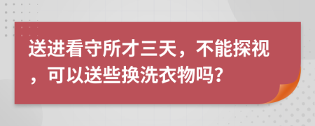 送进看守所才三天，不能探视，可以送些换洗衣物吗？