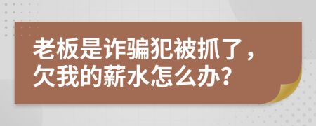 老板是诈骗犯被抓了，欠我的薪水怎么办？