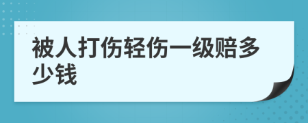 被人打伤轻伤一级赔多少钱