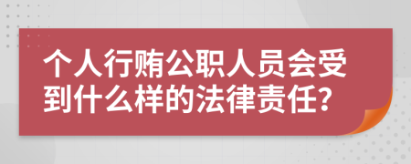 个人行贿公职人员会受到什么样的法律责任？