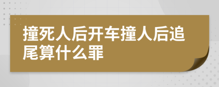 撞死人后开车撞人后追尾算什么罪