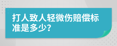 打人致人轻微伤赔偿标准是多少？