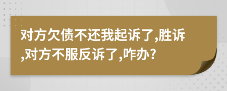 对方欠债不还我起诉了,胜诉,对方不服反诉了,咋办?