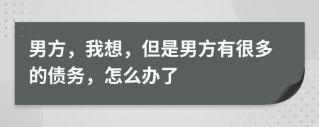 男方，我想，但是男方有很多的债务，怎么办了