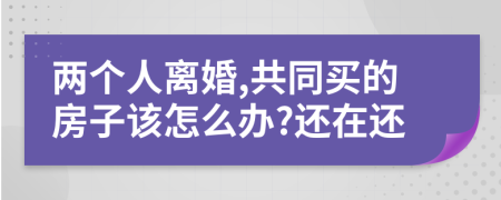 两个人离婚,共同买的房子该怎么办?还在还