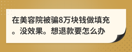 在美容院被骗8万块钱做填充。没效果。想退款要怎么办