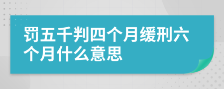 罚五千判四个月缓刑六个月什么意思