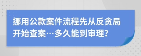 挪用公款案件流程先从反贪局开始查案…多久能到审理？