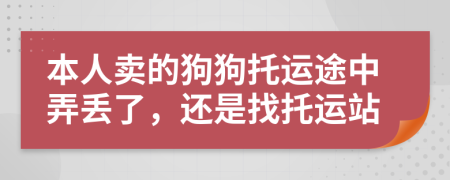 本人卖的狗狗托运途中弄丢了，还是找托运站