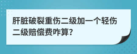 肝脏破裂重伤二级加一个轻伤二级赔偿费咋算？