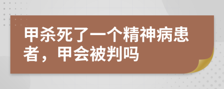 甲杀死了一个精神病患者，甲会被判吗