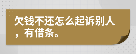 欠钱不还怎么起诉别人，有借条。