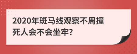 2020年斑马线观察不周撞死人会不会坐牢?