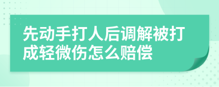 先动手打人后调解被打成轻微伤怎么赔偿