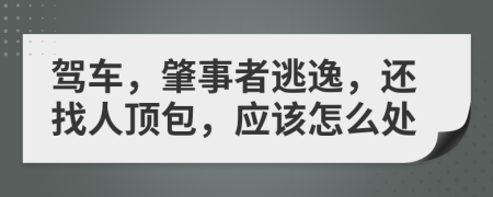 驾车，肇事者逃逸，还找人顶包，应该怎么处