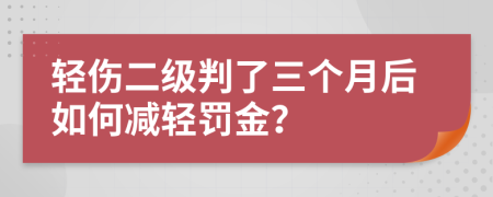 轻伤二级判了三个月后如何减轻罚金？