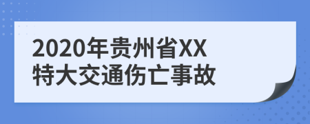 2020年贵州省XX特大交通伤亡事故
