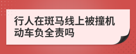 行人在斑马线上被撞机动车负全责吗