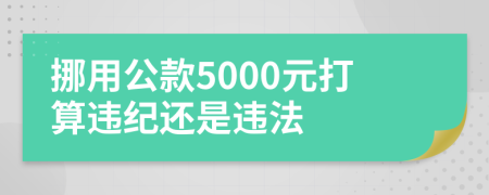 挪用公款5000元打算违纪还是违法