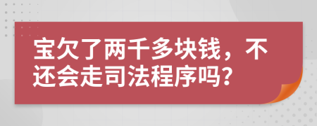 宝欠了两千多块钱，不还会走司法程序吗？