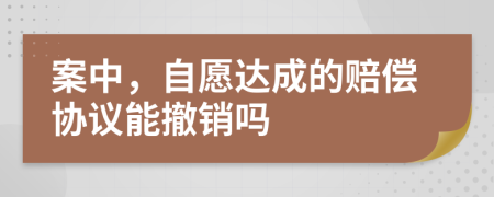 案中，自愿达成的赔偿协议能撤销吗