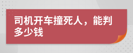 司机开车撞死人，能判多少钱