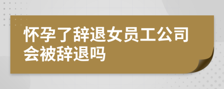 怀孕了辞退女员工公司会被辞退吗